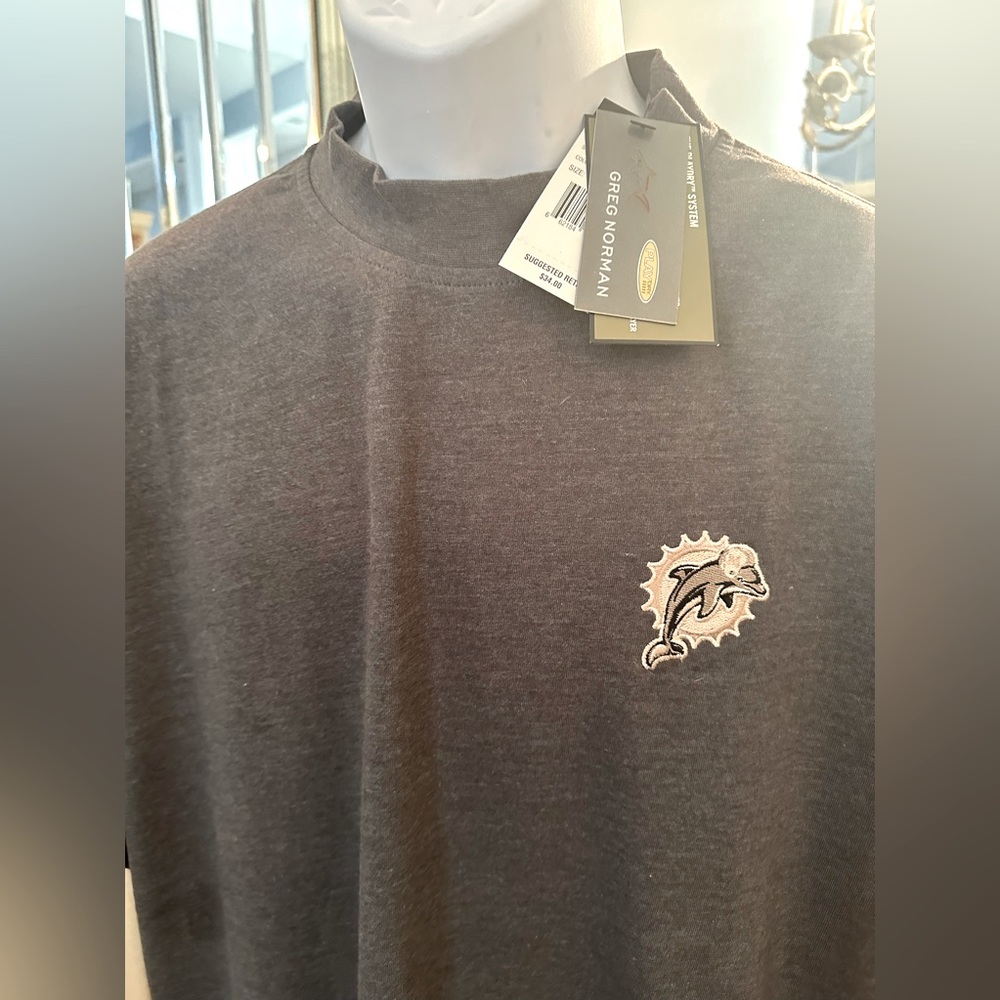 Miami Dolphins NFL New w/Tags Embroidered Shimmer Threads on Heathered Grey